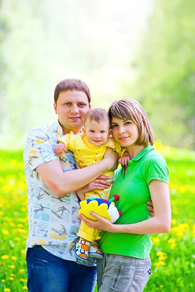 Семья в траве — стоковое фото