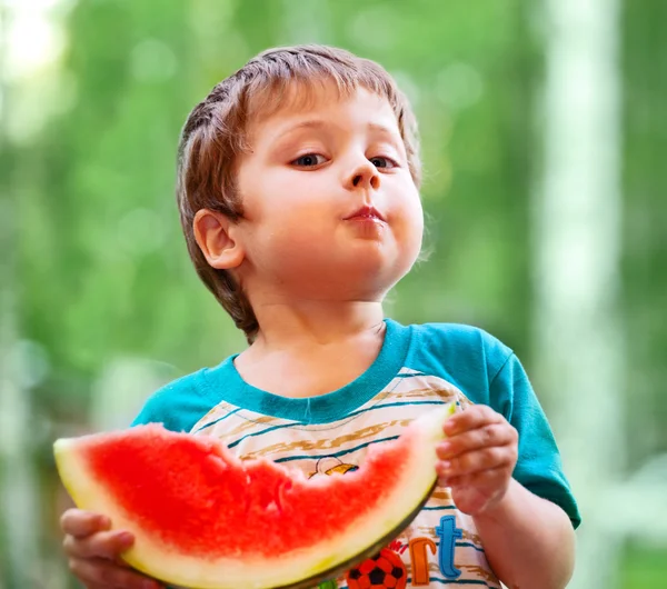 stock image Child with watermelon