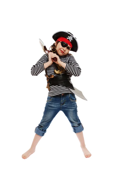 Little girl in pirate's costume — Stock Photo, Image