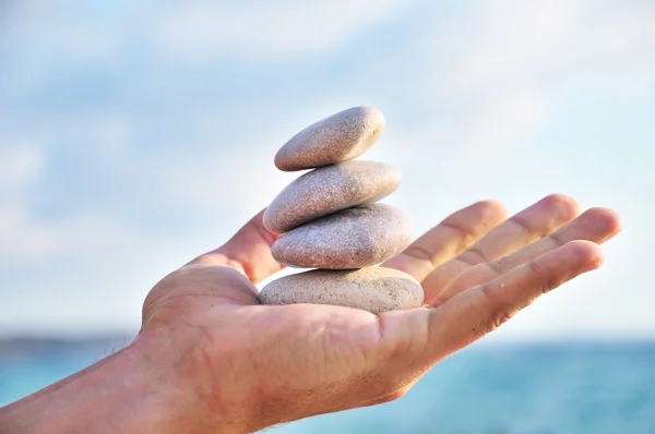 Balance,harmony,idyll in you own hands Stock Picture