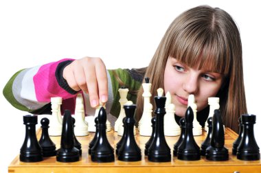 Teen with chess clipart