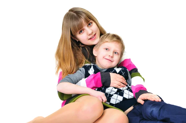 Funny brother and sister — Stock Photo, Image
