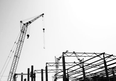 Silhouettes of the construction clipart