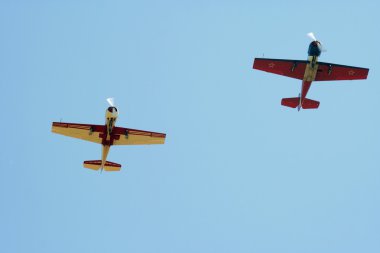 Two propeller-driven airplanes 2 clipart