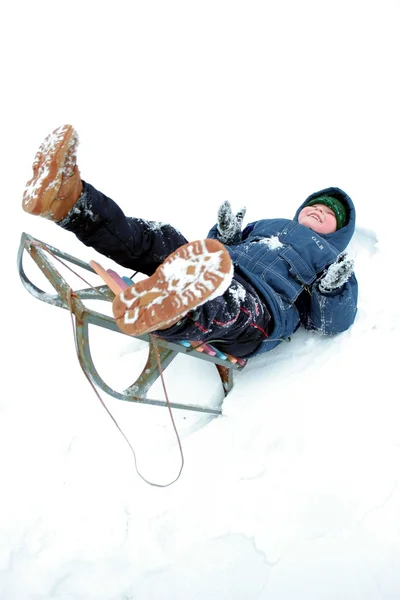 stock image Winters riding of the boy