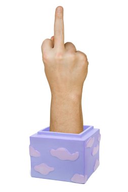 Hand in box (dirty gesture) clipart