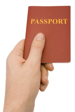 Hand with passport clipart