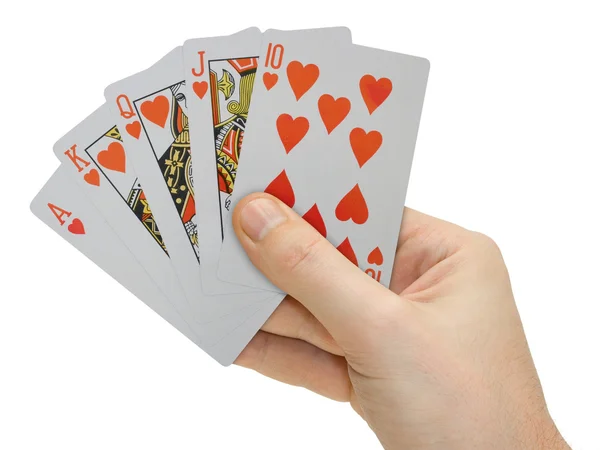 Mão com cartas de jogo — Fotografia de Stock