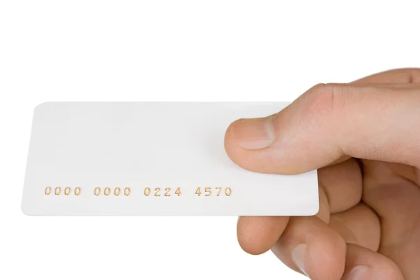 Main avec carte de crédit vierge — Photo