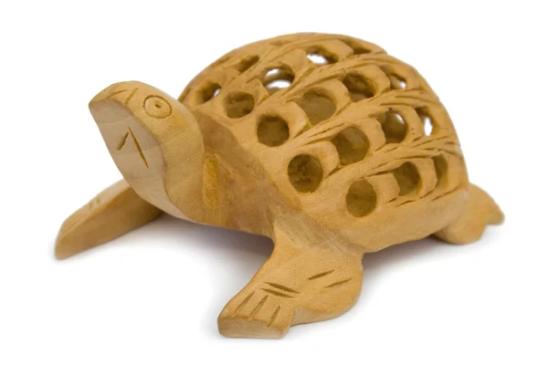 Houten beeldje schildpad — Stockfoto