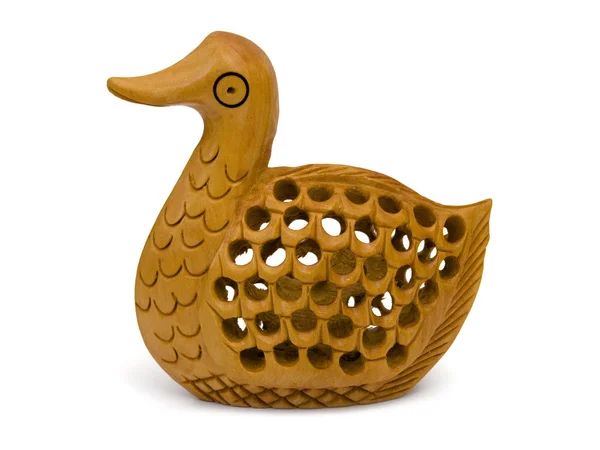 Wooden figurine of duck — Stock Photo, Image