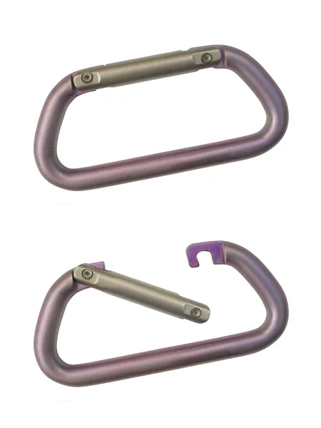 Two alpinist carabiners — Stock Photo, Image
