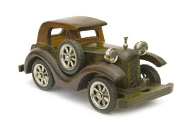 Retro wooden car (toy) clipart