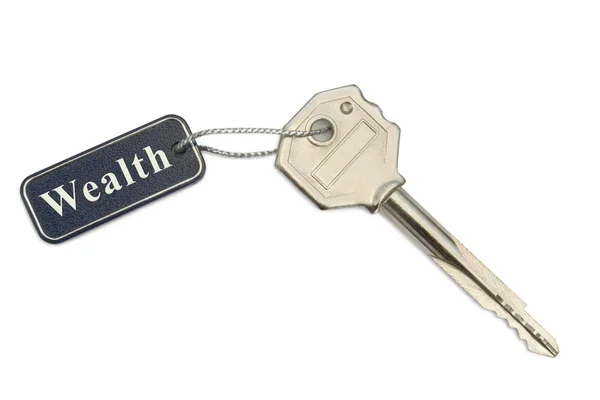 Key with label Wealth — Stock Photo, Image