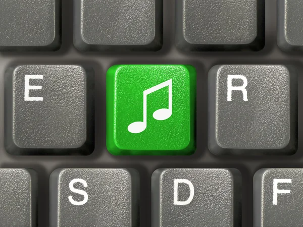 Computer keyboard with music key — Stock Photo, Image