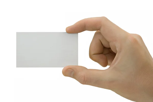 Blanco kaart in de hand — Stockfoto