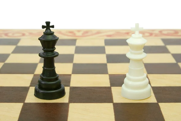 Two kings on chessboard (tie) — Stock Photo, Image