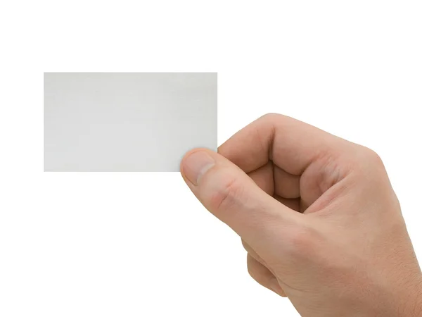 Cartão em branco na mão — Fotografia de Stock