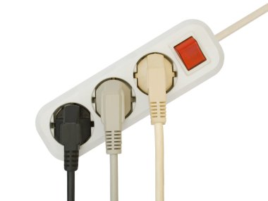 Connected electric plugs clipart
