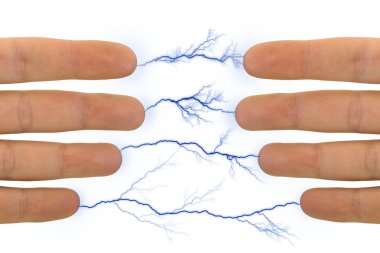 Hands and lightnings clipart