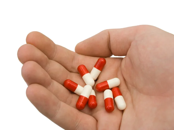 Tabletten zur Hand, Nahaufnahme — Stockfoto