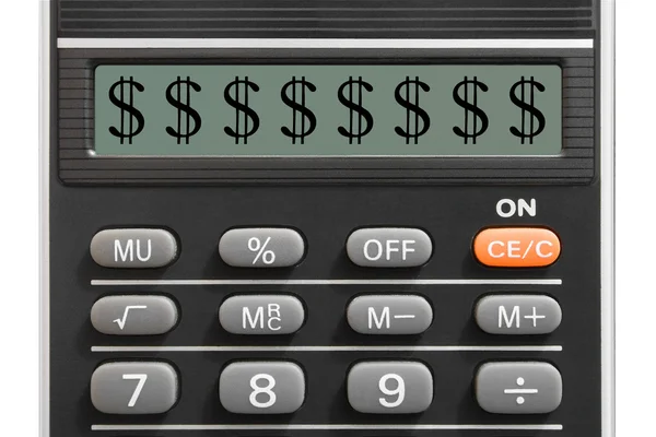 Segno di dollaro sulla calcolatrice — Foto Stock