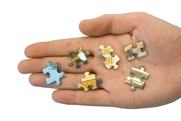 stock image Pieces of puzzle on hand