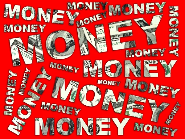 Słowa pieniądze od dolarów — Zdjęcie stockowe