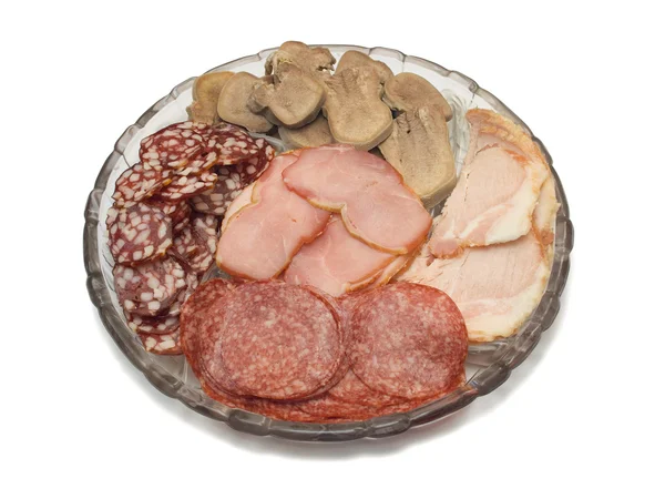 Plate with meat — Stock Photo, Image