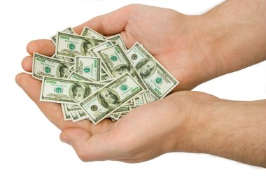 Hands with money clipart