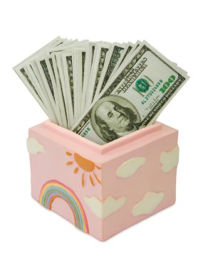 Money in box clipart