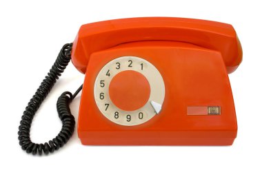 Kırmızı retro telefon