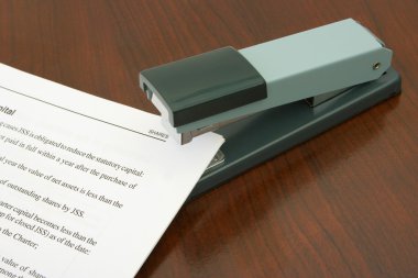 Office stapler and document