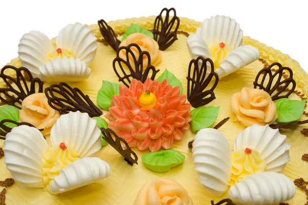 Tvarohový dort s piniovými, close-up — Stock fotografie