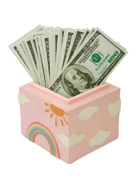 Money in box — Stock Photo, Image