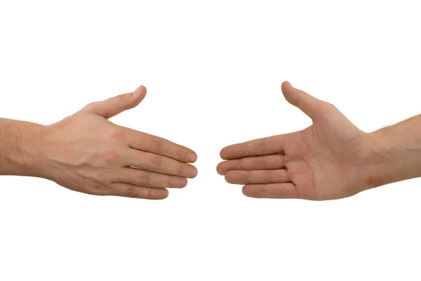 Twee handen voordat handdruk — Stockfoto