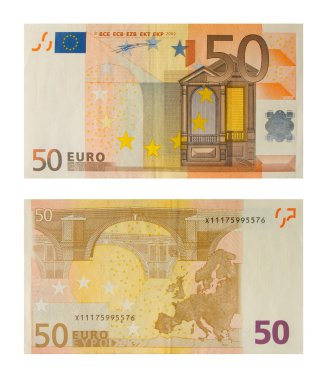 Banknote 50 euro clipart