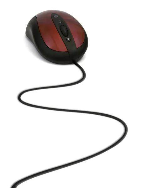 Computador mouse e cabo — Fotografia de Stock