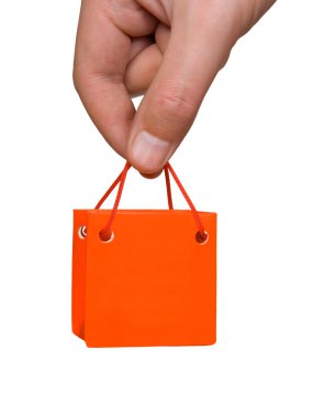 Hand with mini bag clipart