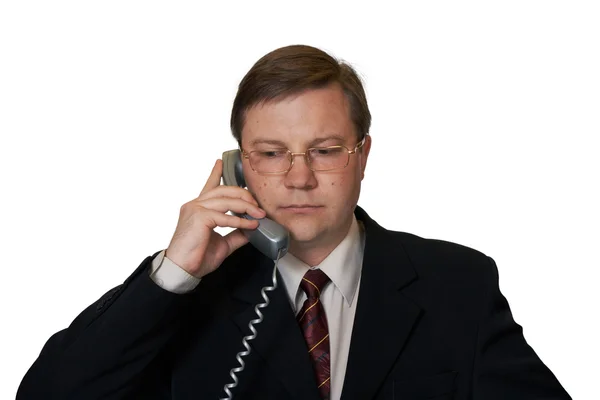 Businessman talking by telephone — Stock Photo, Image