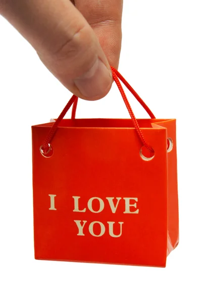 Small bag in hand — Stock Photo, Image