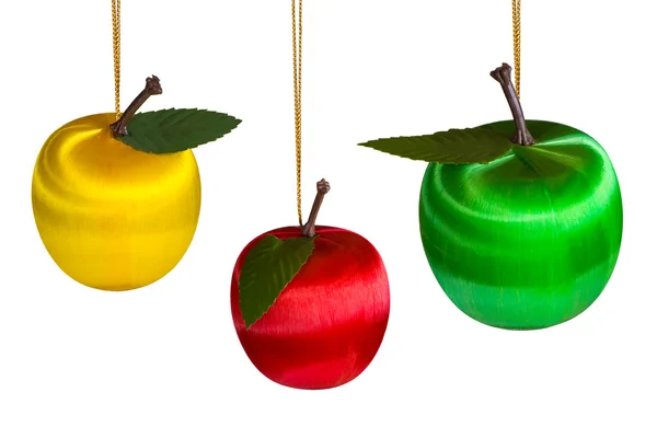 Trzy jabłka Boże Narodzenie — Zdjęcie stockowe