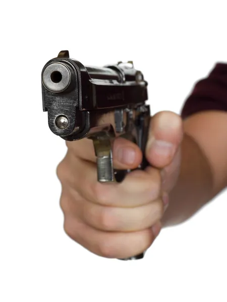 Pistolet w ręku — Zdjęcie stockowe