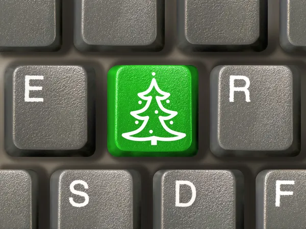 Noel ağacı ile anahtar — Stok fotoğraf