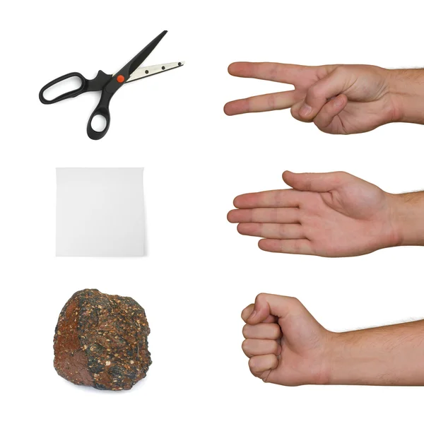 Nożyczki, papier, kamień — Zdjęcie stockowe