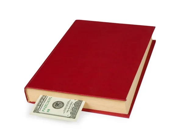 Geld in boek — Stockfoto