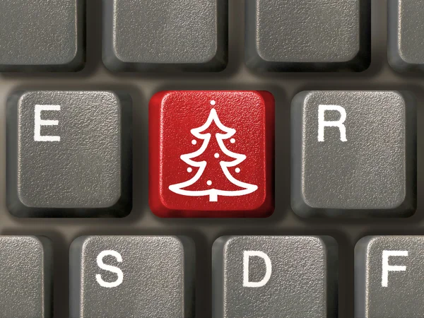 Key with christmas tree — Stock Photo, Image