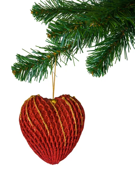 Noel ağacı ve kalp — Stok fotoğraf