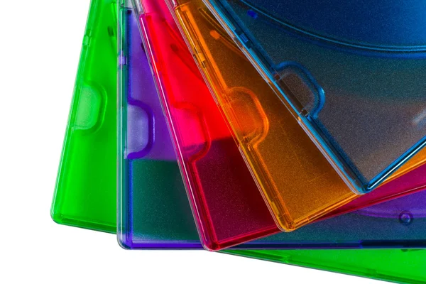 Δίσκοι υπολογιστών σε πολύχρωμα κουτιά — Φωτογραφία Αρχείου