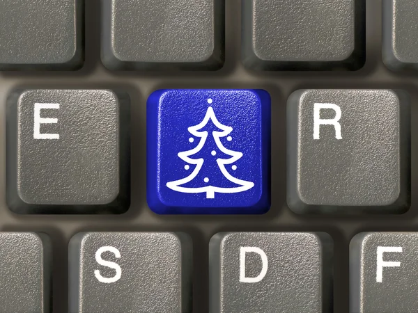 Chave com árvore de Natal — Fotografia de Stock